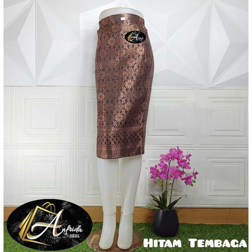 Rok Span Songket Pendek Lapis Furing/Rok Span Mini/Rok Songket Palembang Span Pendek