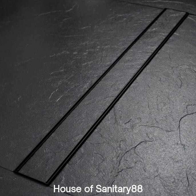 Floor Drain panjang 60 cm Stainless SUS 304 LUBANG SAMPING / Floor Drain BLACK 60cm