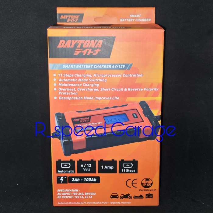 SMART CHARGER BATTERY CASAN AKI DAYTONA 2 - 100 AH 6 / 12 VOLT 1 AMP