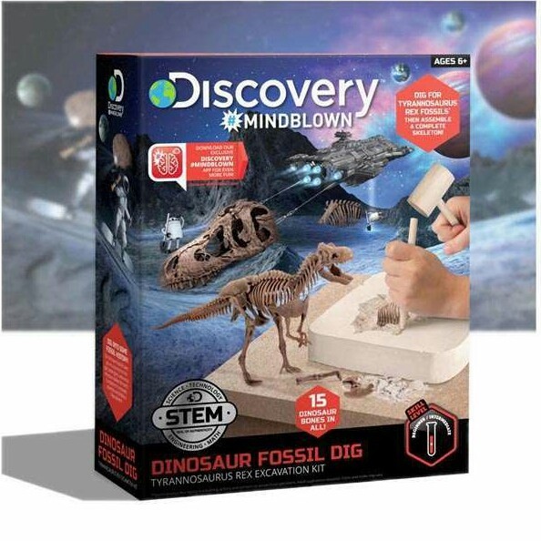 TERBARU Discovery Mindblown Dinosaur T-Rex Excavation Kit Skeleton Fossil Dig