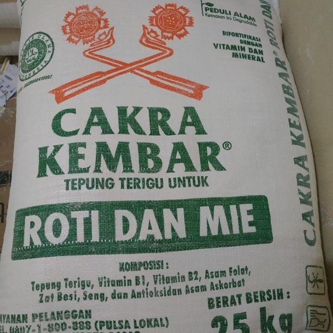 

BARANG TERLARIS Tepung CAKRA KEMBAR 25 KG khusus Gojek Grab INSTANT