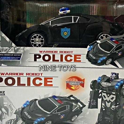 RC TRANSFORMER POLISI 1 : 18 MOBIL POLISI REMOT JADI ROBOT BATERAI CAS Terlaris
