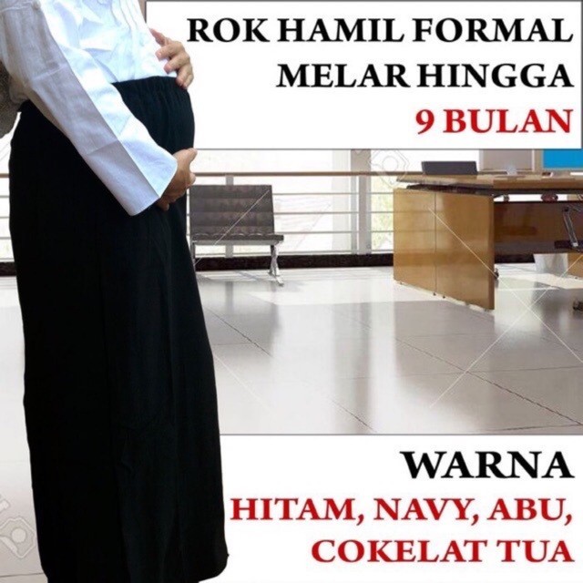 SENSASI BARU ROK HITAM HAMIL PANJANG WANITA JUMBO MAXI KERJA KANTOR FORMAL KASUAL IBU HAMIL CEWEK