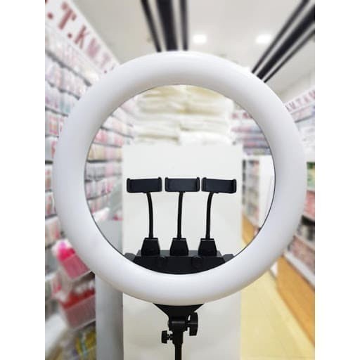 Lampu Ringlight Led Ukuran Jumbo 45Cm Make Up Vlog Live Streaming Ring Light Besar