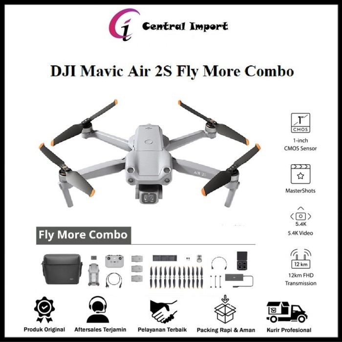Dji Mavic Air 2S Fly More Combo 5.4K Video 20Mp-Drone Dji Mavic Air 2S