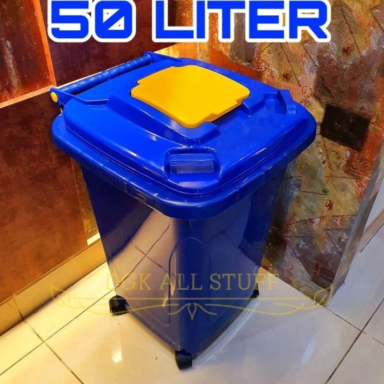 th-23 Tong Tempat Sampah Plastik Dustbin Besar Roda Beroda 50 Liter 50L 50 L MURAH Viral