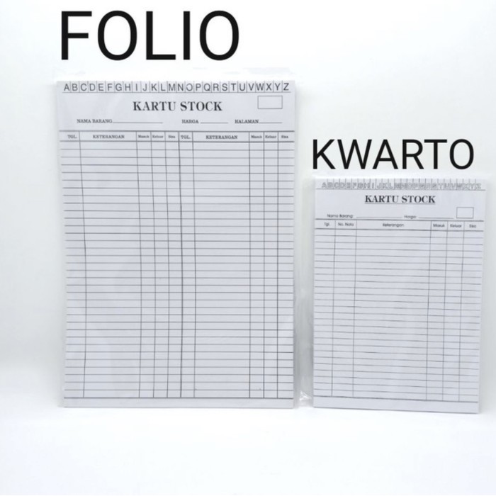 

KARTU STOK BARANG KWARTO PUTIH / STOCK CARD WHITE