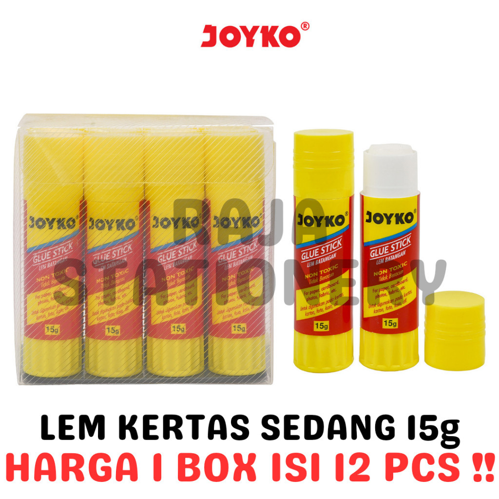 

JOYKO GLUE STICK 15g LEM BATANG STIK JOYKO KERTAS GS-15 LUSIN [12PCS] RAJA BIG BOX