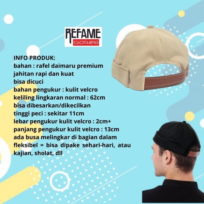Peci Miki Hat Polos Topi UAS Premium Dewasa Mikihat Denim Jaring