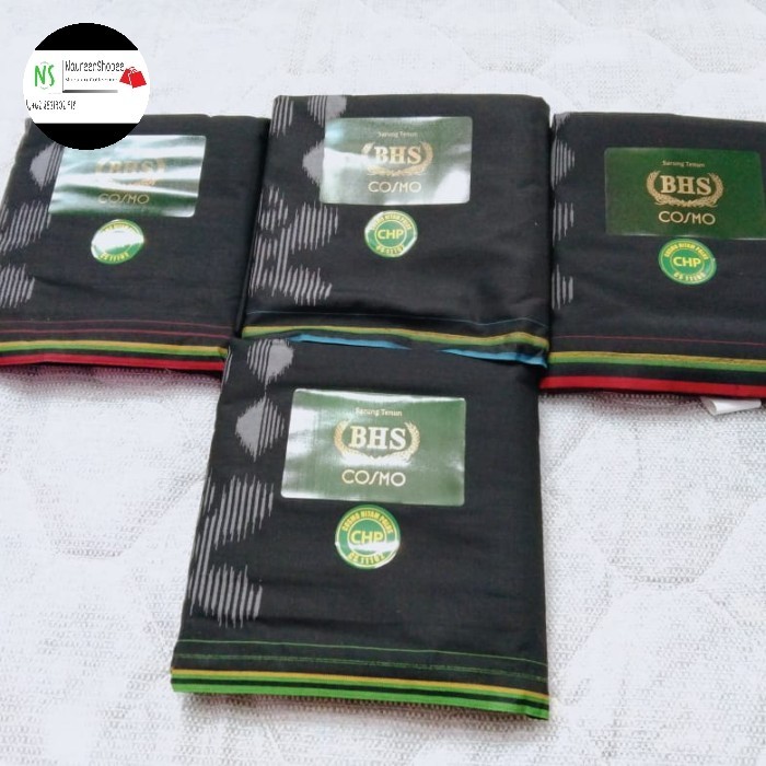 sarung bhs original polos hitam dan putih