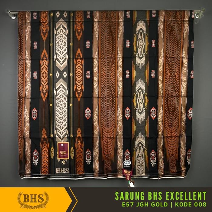 Sarung BHS Excellent JGH Gold Motif E57 JGH Jacquard Timbul Bahan Mercerized Cotton Halus dan Lembut