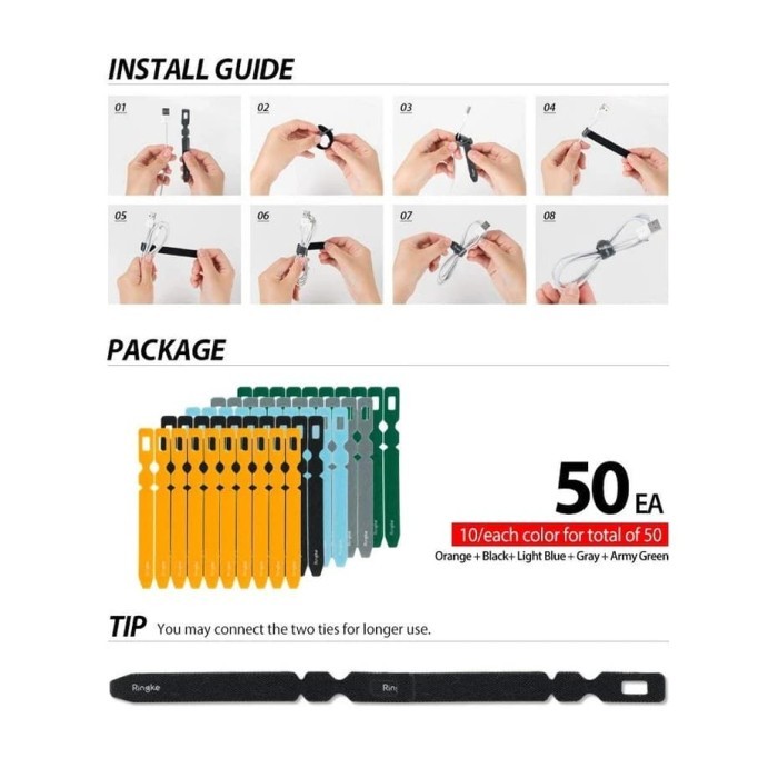 

REARTH RINGKE PENGIKAT KABEL MAGIC CABLE TIE PERAPIH KABEL ORIGINAL