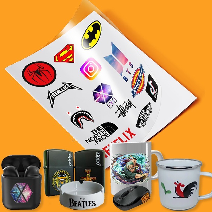 

STIKER UV DTF DECAL KERING A3 PRINT STICKER WATER SLIDE TERMURAH