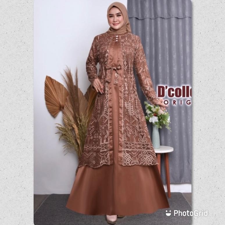 Gamis Wanita Elegan Mewah Gamis Pesta Outer Lepas Pasang/Set Gamis Pesta Mewah/Gamis Pesta Jumbo/Gam