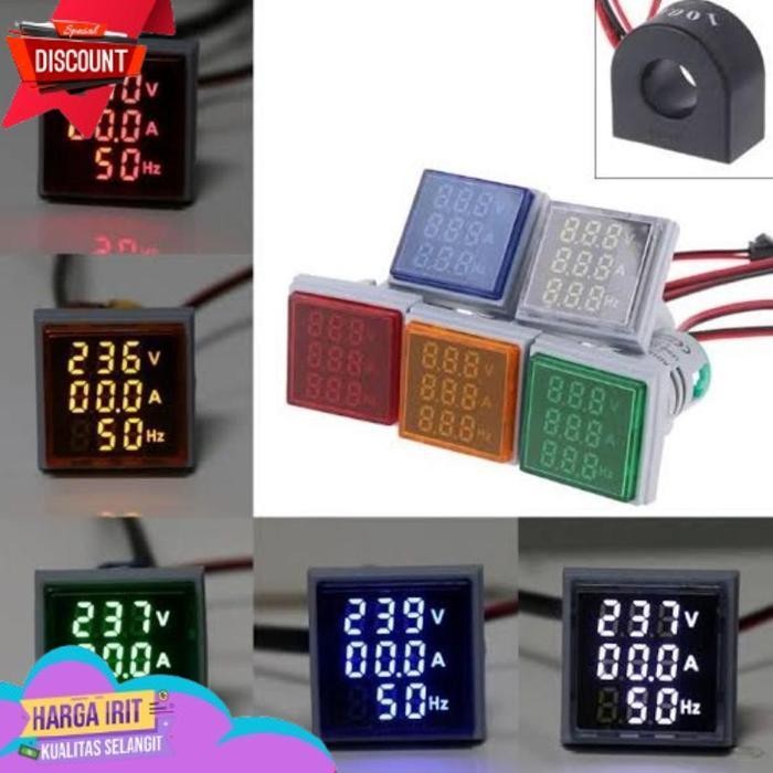 TERBAIK DIGITAL AC VOLTMETER AMPERE METER FREQUENCY METER 3 IN 1