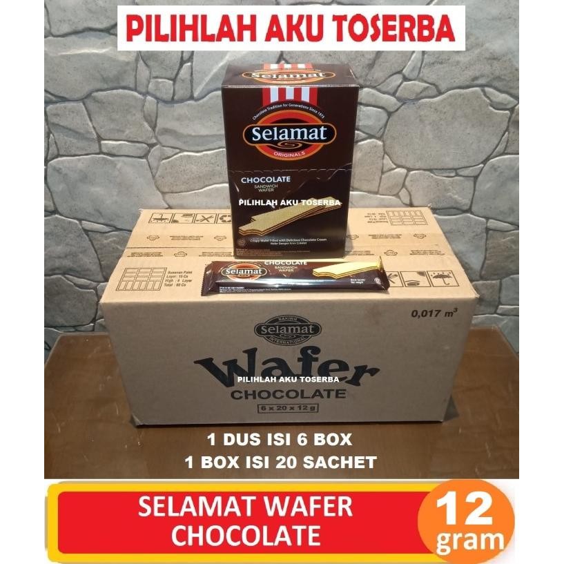 

New Sale Selamat Wafer Chocolate / Coklat 12 G - ( Harga 1 Dus Isi 6 Box ) Original