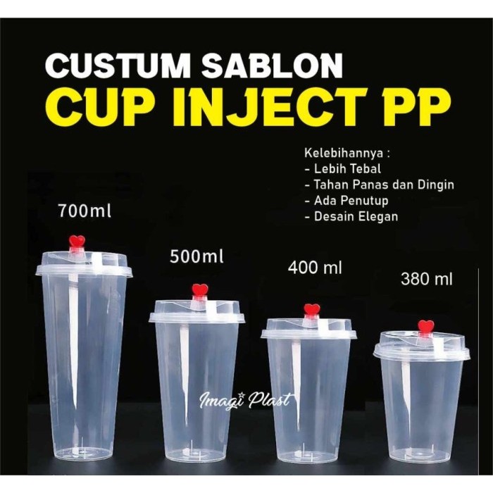 SABLON GELAS CUP PP INJECTION 380 ml, 400 ml, 500 ml, 700 ml
