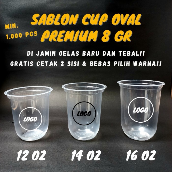Sablon Gelas Cup Plastik Oval 8 Gram - PP Cup