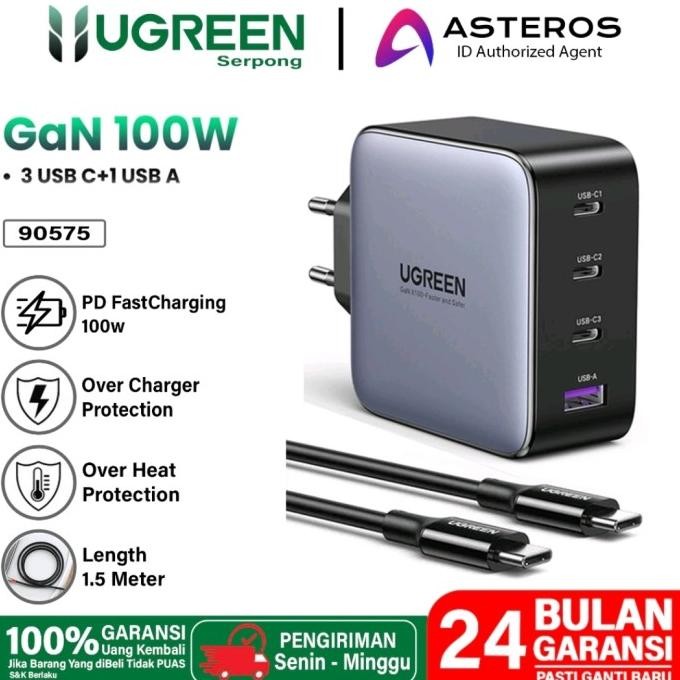 Fast Charger Gan Ugreen 65w 100w 140w 200w Nexode Ugreen Wall Charger Terlaris