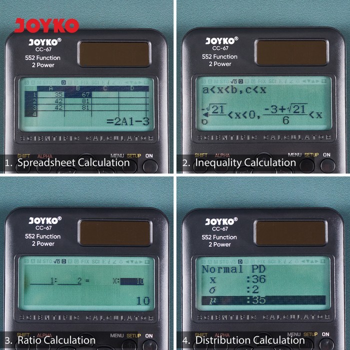 

Calculator Kalkulator Joyko Cc-67 Scientific 552 Functions