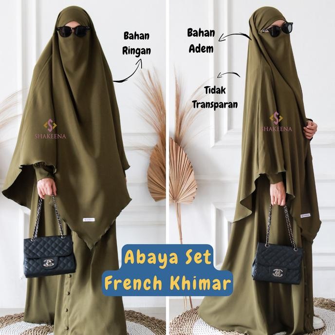 Gamis Abaya Set Syari Set French Khimar By Shakeena Terbaik