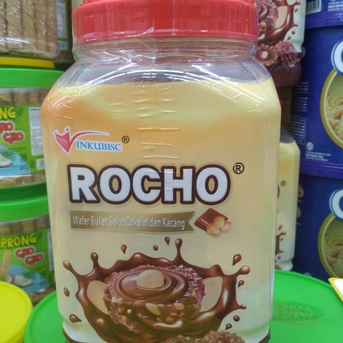 

New Inkubisc Rocho 300Gr-Wafer Bulat Salut Coklat Kacang-Wafer Bola-Grosir Limited Edition