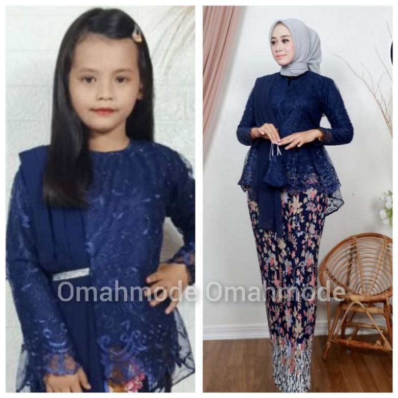 Couple Kebaya Keluarga Ibu Dan Anak Perempuan/Kebaya  Pesta Keluarga/Kebaya Modern/Set Kebaya Selend