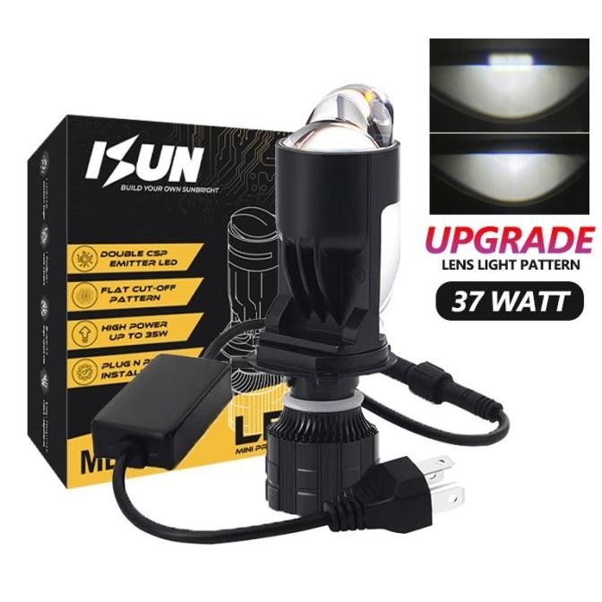 iSUN Mini BiLED Projie Double-Lens Headlamp Lampu Utama Y6D H4 DC9-36V