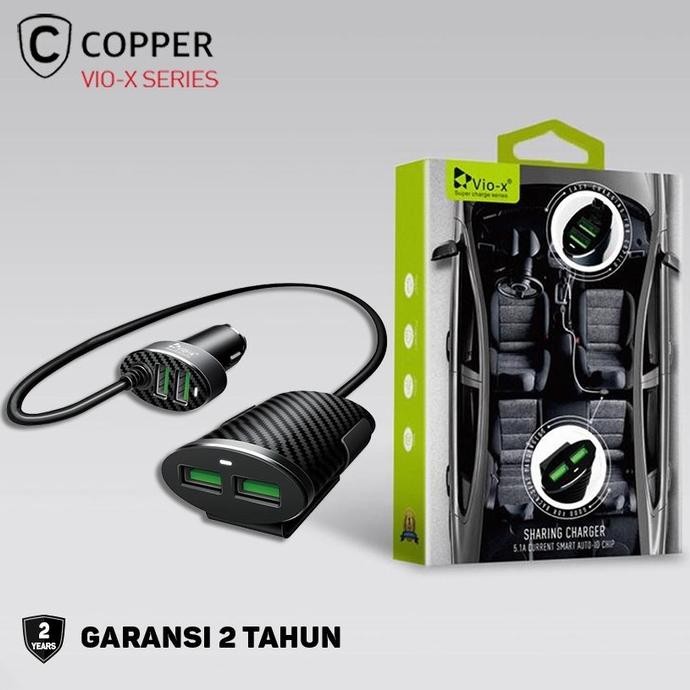 Copper Car Charger/Charger Mobil 4 Port Usb Original Dan Terpercaya