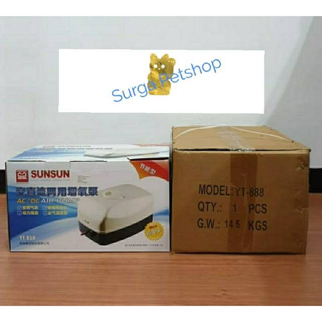 Pompa udara AC DC SUNSUN air pump YT 858 YT858 . Aquarium kolam ikan hidroponik aquascape  IMPORT