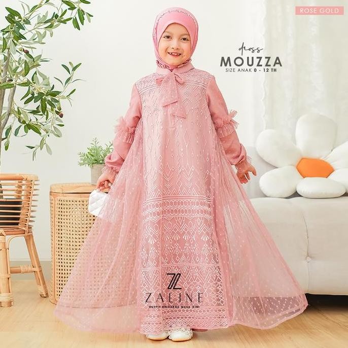 Terbaru Baju Gamis Dress Anak Lebaran Idul Fitri 2025 | Outfit Muslim Kekinian Anak Perempuan Model 