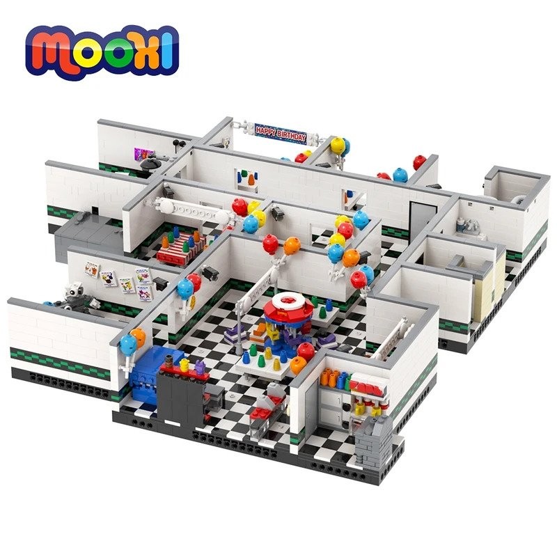 MOOXI Horror Game Series Bricks Toy Bear Movie City Scene Room Set Compatible Action Figure Model Bu
