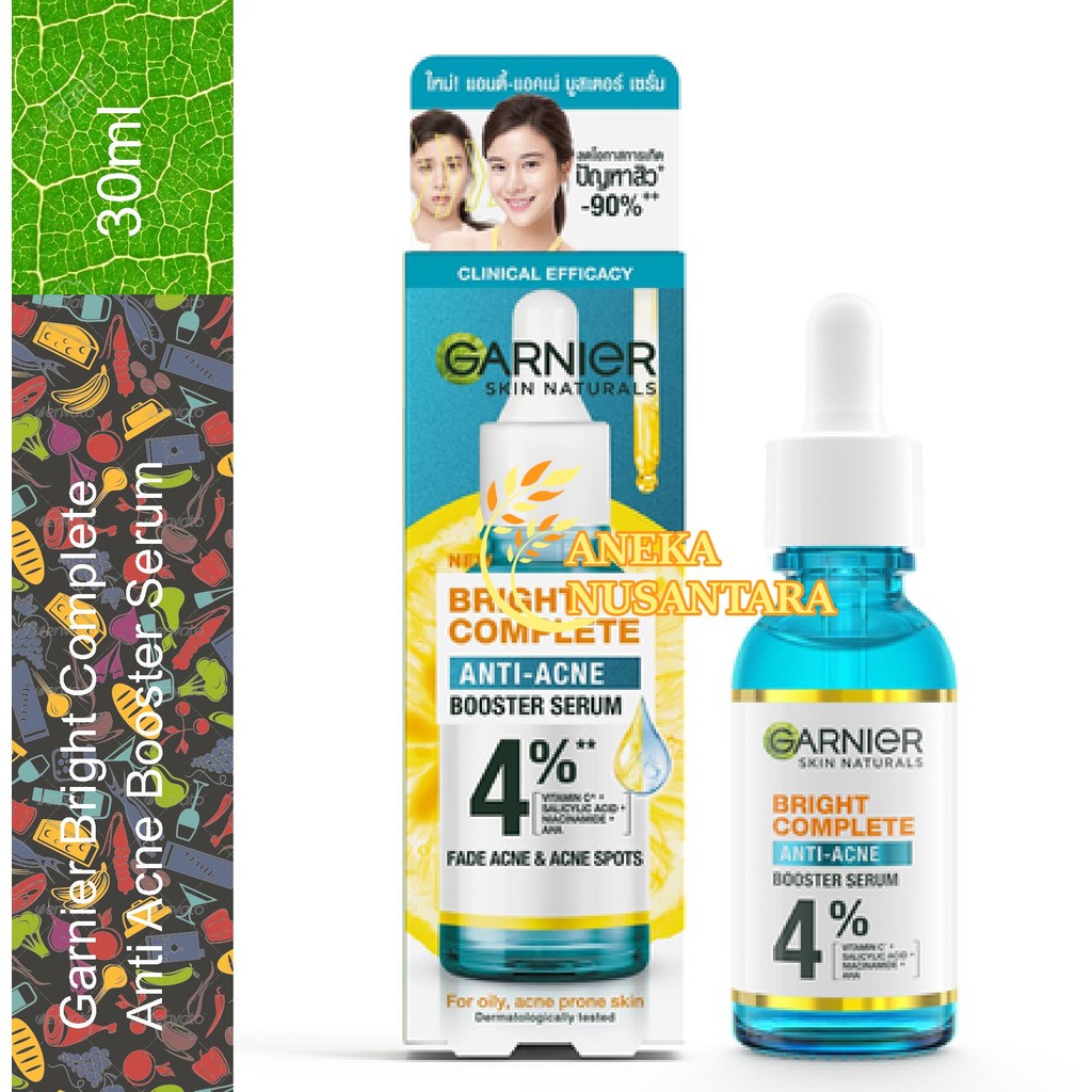Garnier Bright Complete Anti Acne Serum - 30 ml Serum Garnier Anti Acne Booster Serum 4% Serum Garni