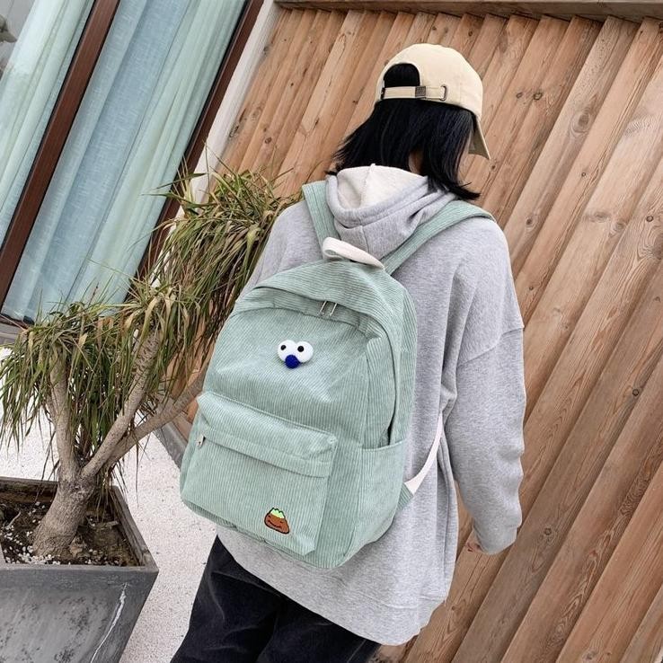 wwr-76 PLK Tas Ransel Korean Style Casual Trendy Backpack Sekolah Two Eye Terbaru LV0317 Original