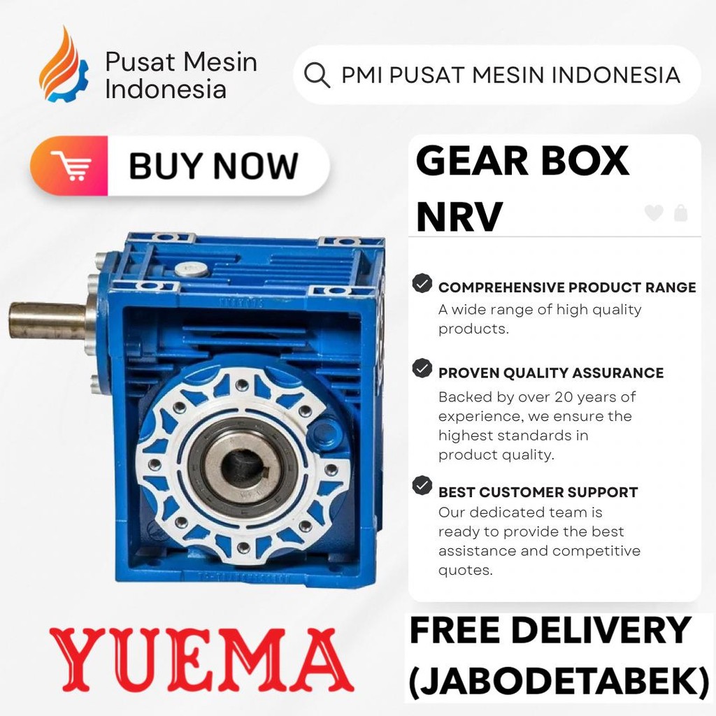 YUEMA GEAR BOX WORM NRV 90 RATIO 10-100/ GEAR BOX REDUCER/ GEAR BOX REDUCER NMRV/ GEAR BOX REDUCER W