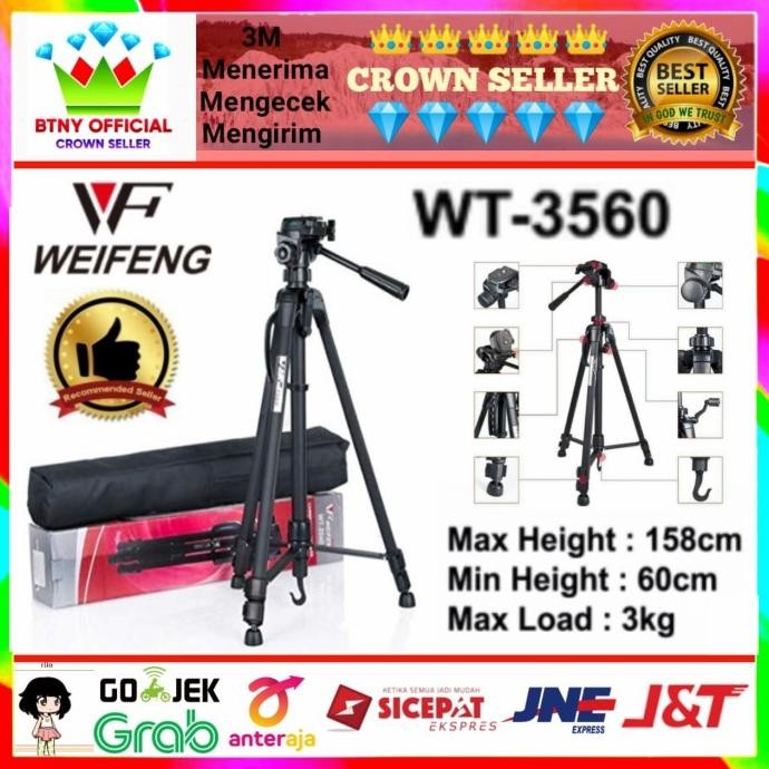 Tripod Weifeng Wt 3560 Wt3560 Weifeng Tripod Wt 3560 Tripod Camera New Stok