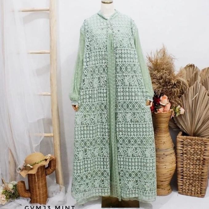 Best Sales Gamis Mewah Violeta 3 Super Jumbo Ld 120 130 140 150 Brukat Putih White Stok Terbatas