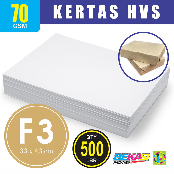 

HOT SALE! Woodfree Paper Kertas HVS 70 GSM F3 / Double Folio 33x43 cm 1 RIM