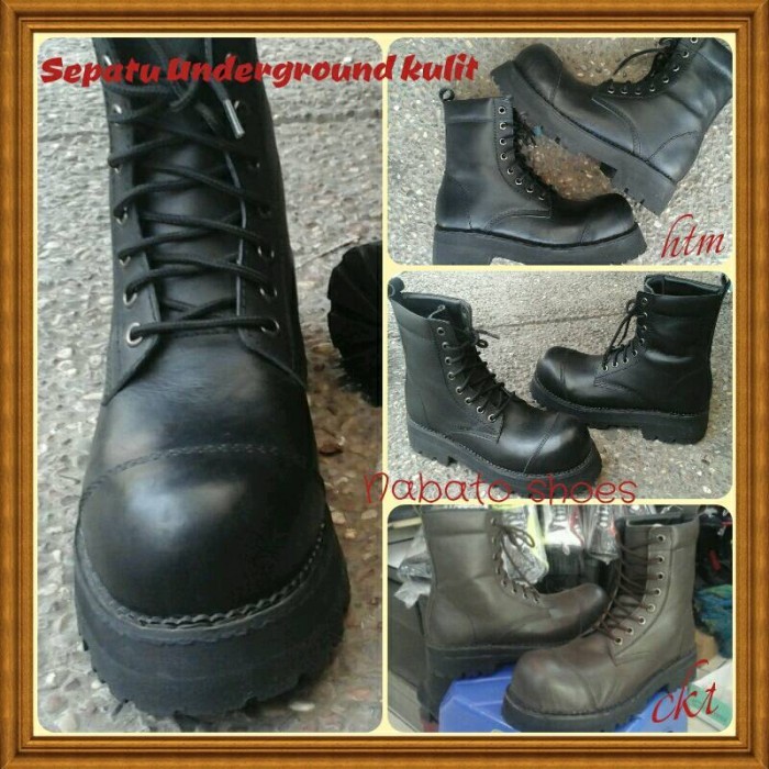 Sepatu Touring Underground Tinggi Double Sol Kulit / Nabato Shoes