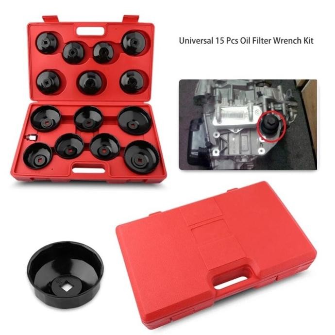 Terlaris Set Lengkap 15 Pcs Kunci Pembuka Filter Oli Mobil Oil Filter Wrench Ready Stok