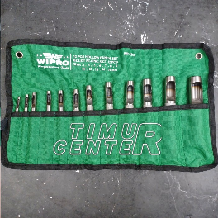 

Hollow Punch Set Plong 12 pcs WIPRO Alat Pembolong Lubang Gasket Kulit