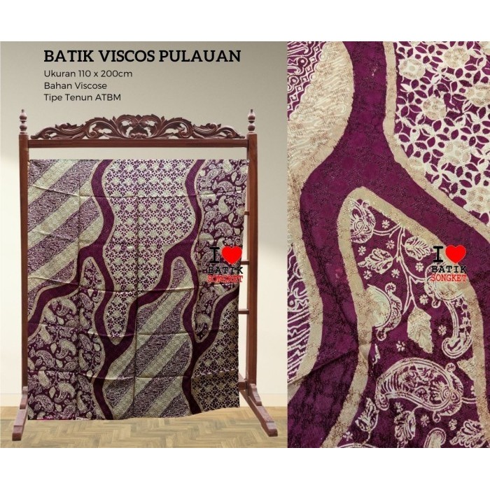 Viscos Puloan 3 Dimensi Motif 2 Viscose Viskos Kain Batik Sogan Hitam