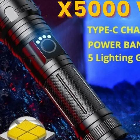 Senter LED P50 XHP50 Long Range Zoom Rechargeable Terlaris