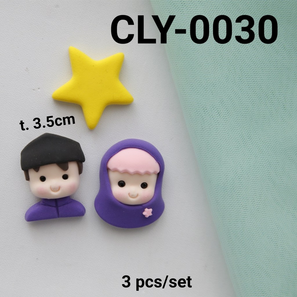 CLY-0030 Cake topper hiasan kue clay lebaran idul fitri bintang (Clay)
