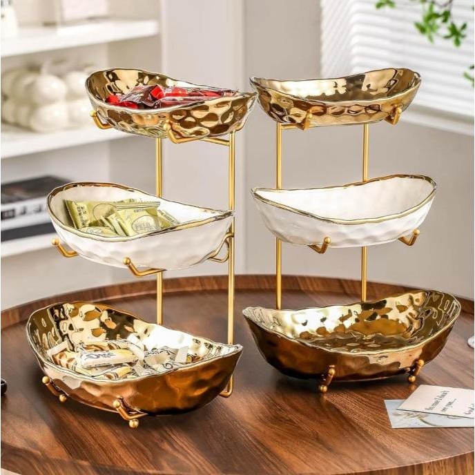 Spesial Ceramic Nordic Fruit Multi - Layer / Tempat Buah / Mangkok Rak Buah / Rak Buah Multi Layer /