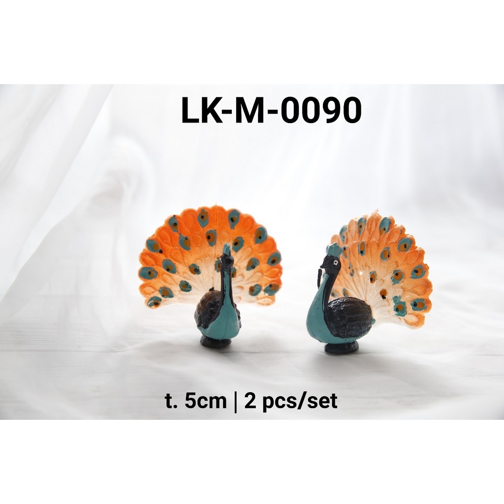 LK-M-0090 Topper mainan kue tart cake lokal burung merak peacock (MAINAN LOKAL)