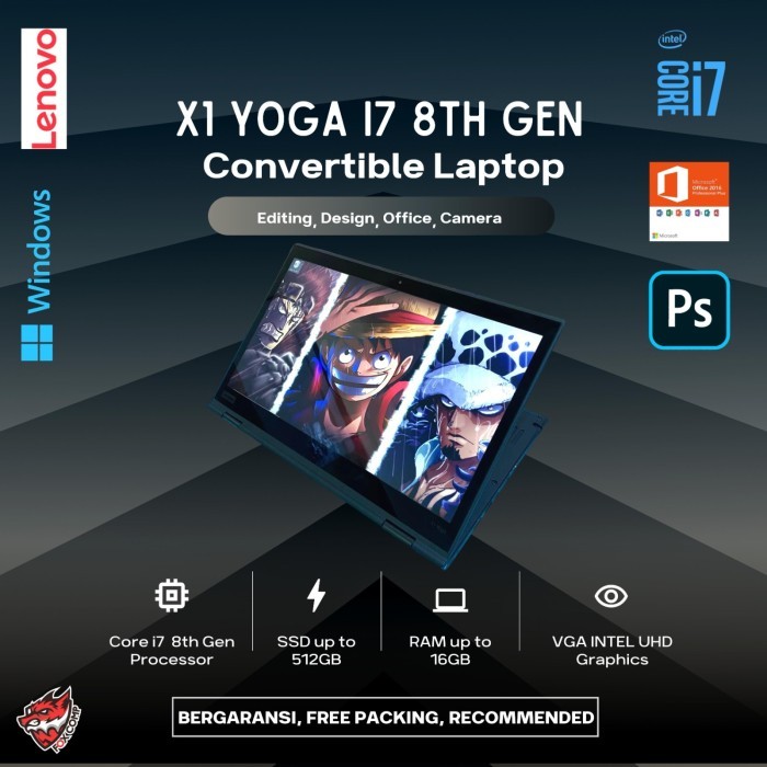 Laptop Lenovo Thinkpad X1 Yoga Core I7 Gen 8 Ram 16Gb 2 In 1 Tablet