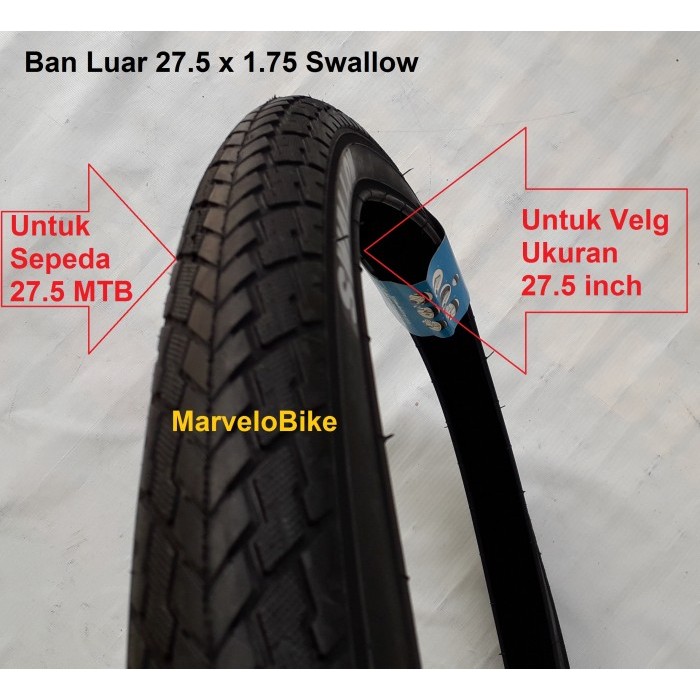 BAN LUAR SEPEDA 27.5 X 1.75 SWALLOW BAN LUAR SWALLOW 27.5 X 1.75 KODE 162