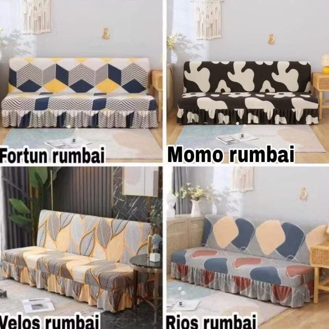 Grosir Cover Sofa Bed Informa,Gotham,Ivaro Elastis Sarung Rumbai Penutup Sofa