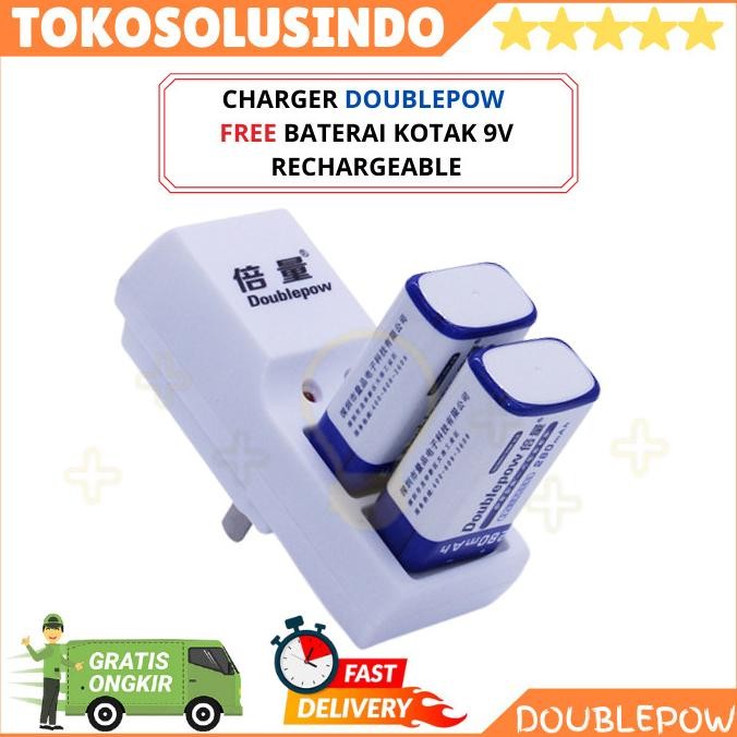 Cas/Charger Batre / Battery Kotak 9V Doublepow Original Rechargeable